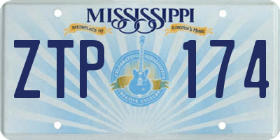 MS license plate ZTP174