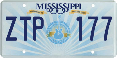 MS license plate ZTP177