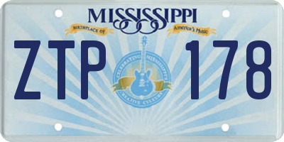 MS license plate ZTP178
