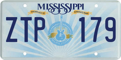 MS license plate ZTP179