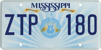 MS license plate ZTP180