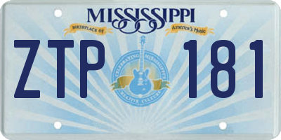 MS license plate ZTP181