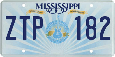 MS license plate ZTP182