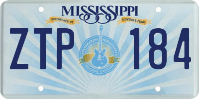 MS license plate ZTP184