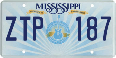 MS license plate ZTP187