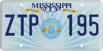 MS license plate ZTP195