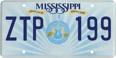 MS license plate ZTP199