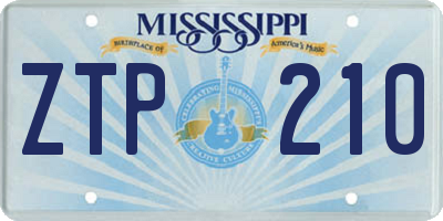 MS license plate ZTP210