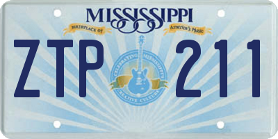 MS license plate ZTP211