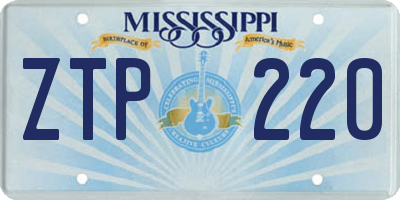 MS license plate ZTP220