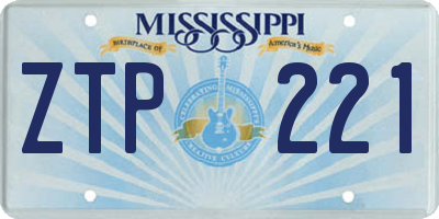 MS license plate ZTP221
