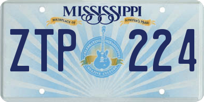 MS license plate ZTP224