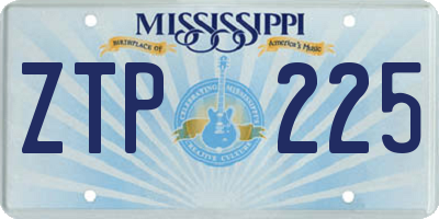 MS license plate ZTP225