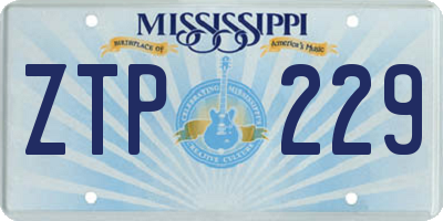 MS license plate ZTP229