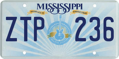 MS license plate ZTP236