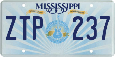 MS license plate ZTP237