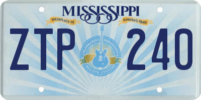 MS license plate ZTP240