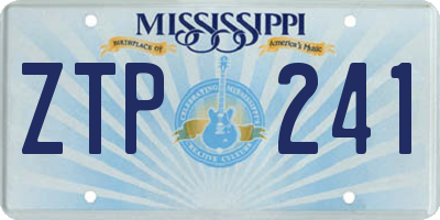 MS license plate ZTP241