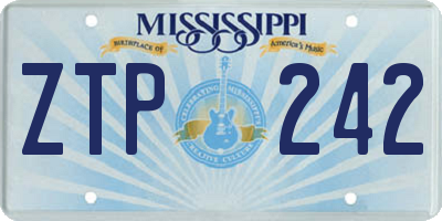 MS license plate ZTP242