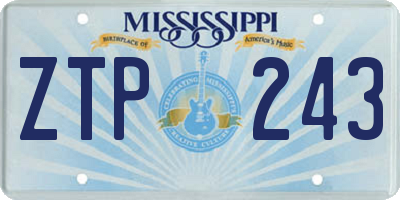 MS license plate ZTP243