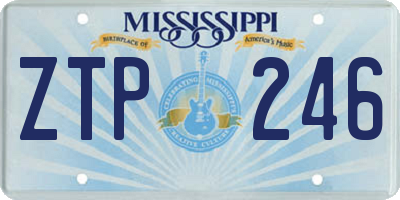 MS license plate ZTP246