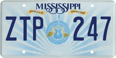 MS license plate ZTP247