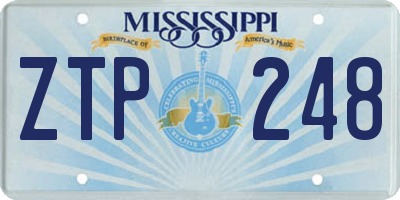 MS license plate ZTP248