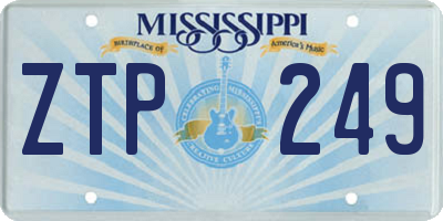 MS license plate ZTP249