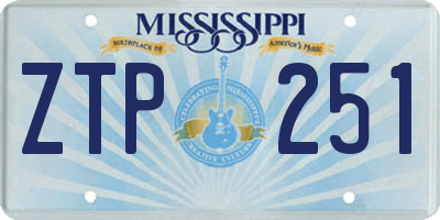 MS license plate ZTP251