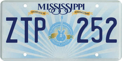 MS license plate ZTP252