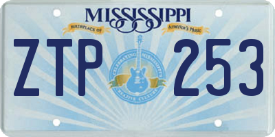 MS license plate ZTP253