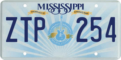 MS license plate ZTP254