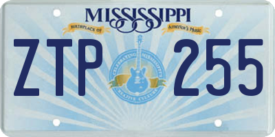 MS license plate ZTP255