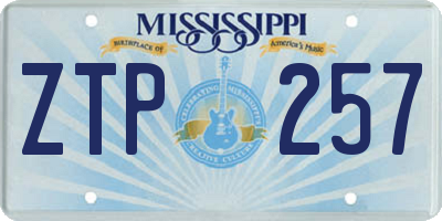 MS license plate ZTP257