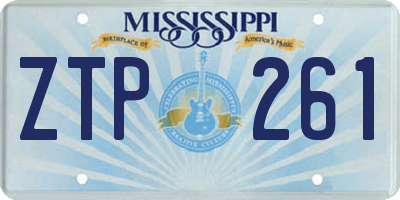MS license plate ZTP261