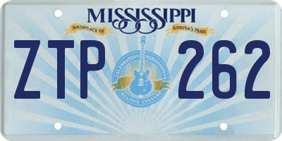 MS license plate ZTP262