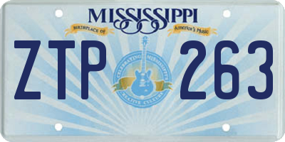 MS license plate ZTP263