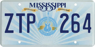 MS license plate ZTP264