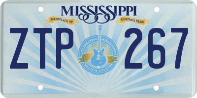 MS license plate ZTP267
