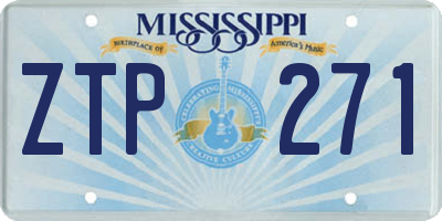 MS license plate ZTP271