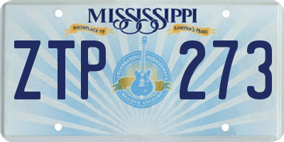 MS license plate ZTP273