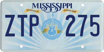 MS license plate ZTP275
