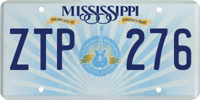 MS license plate ZTP276