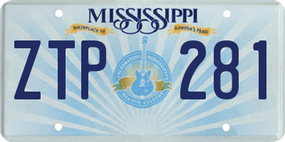 MS license plate ZTP281