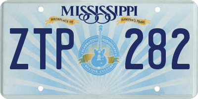 MS license plate ZTP282