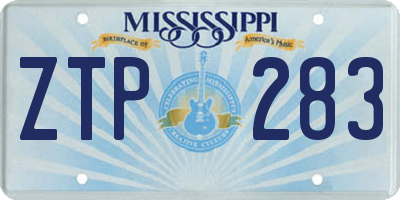 MS license plate ZTP283