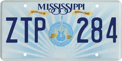 MS license plate ZTP284