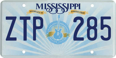 MS license plate ZTP285