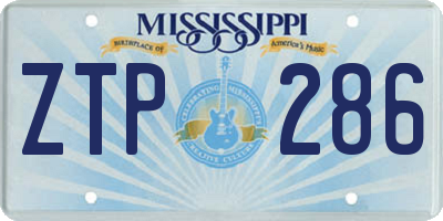 MS license plate ZTP286