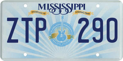 MS license plate ZTP290